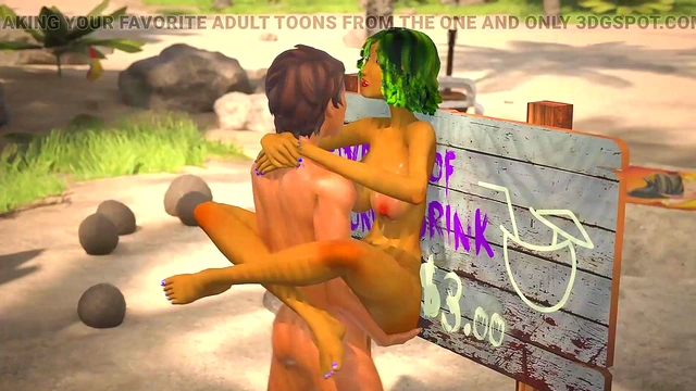 3DGSPOT - Oily Babe Gets Her Pussy Pounded At The Beach! 3D ANIMATION!