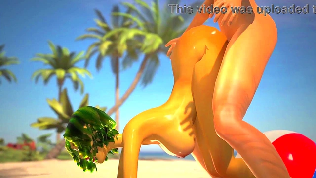 3DGSPOT - Oily Babe Gets Her Pussy Pounded At The Beach! 3D ANIMATION!