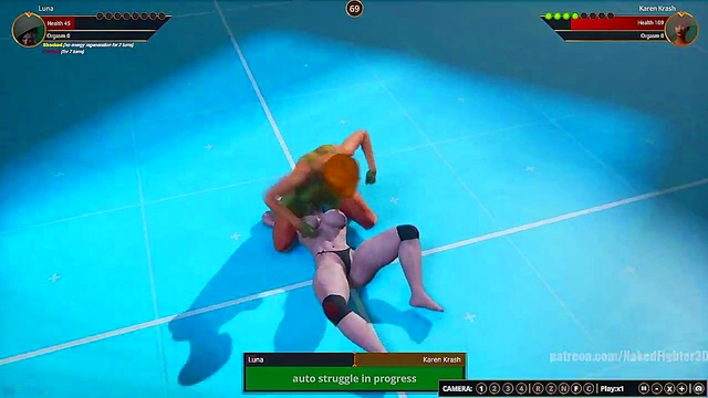 Luna VS Karen Krash (Naked Fighter 3D)