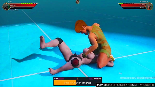 Luna VS Karen Krash (Naked Fighter 3D)