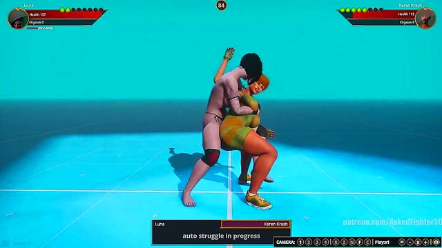 Luna VS Karen Krash (Naked Fighter 3D)