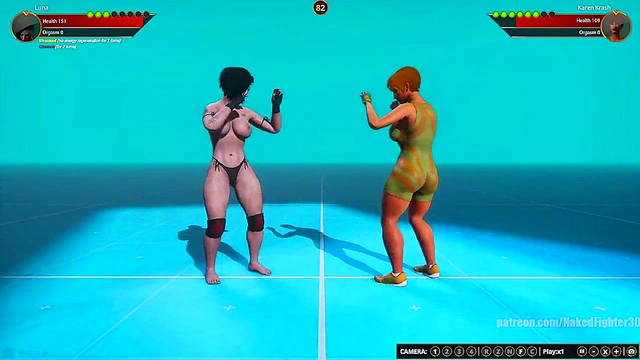 Luna VS Karen Krash (Naked Fighter 3D)
