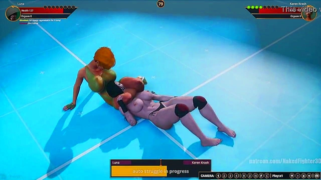 Luna VS Karen Krash (Naked Fighter 3D)