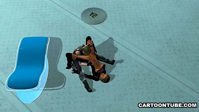 Foxy 3D cartoon lesbian vixen gets licked and scissored