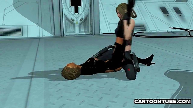 Foxy 3D cartoon lesbian vixen gets licked and scissored