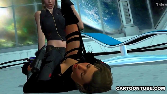 Foxy 3D cartoon lesbian vixen gets licked and scissored