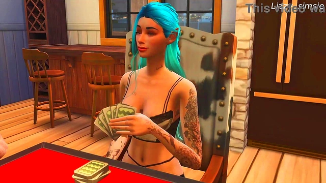 Poker turns into rough sex with Astarion and Halsin - sims 4 - 3D animation - Baldur's gate III