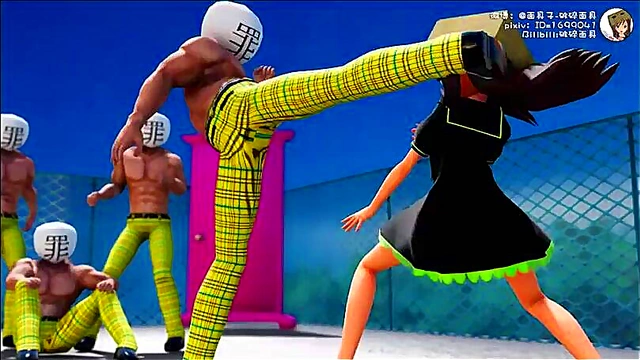 MMD 3D teens gets sin guys around cum right on the face