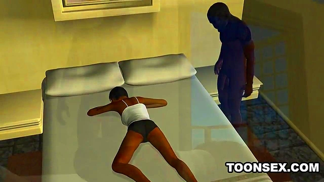 Foxy 3D Cartoon Ebony Babe Sucking and Fucking