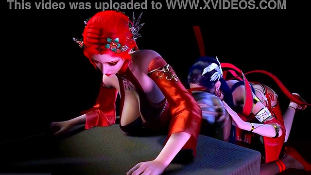 Threesome with two bigboobs princess - 3D Animation 245