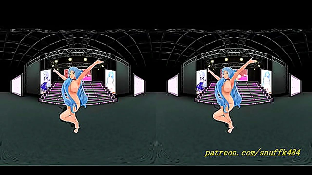 vr180 mmd Lamy Nude dance 3d hololive