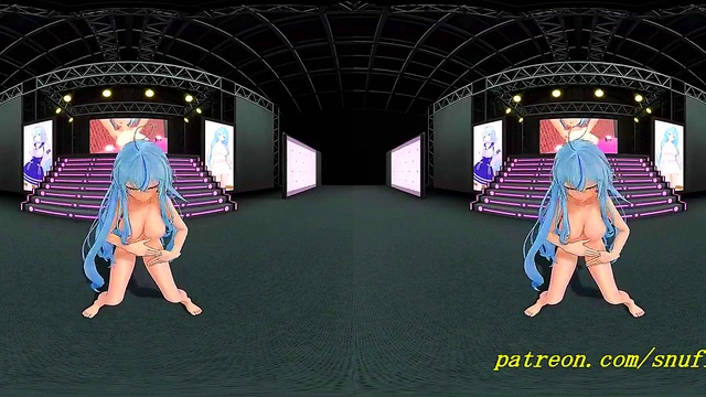 vr180 mmd Lamy Nude dance 3d hololive