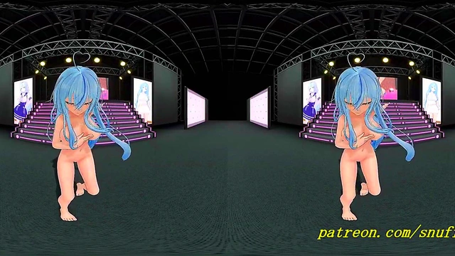 vr180 mmd Lamy Nude dance 3d hololive