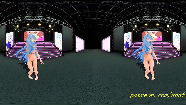 vr180 mmd Lamy Nude dance 3d hololive