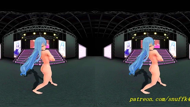 vr180 mmd Lamy Nude dance 3d hololive