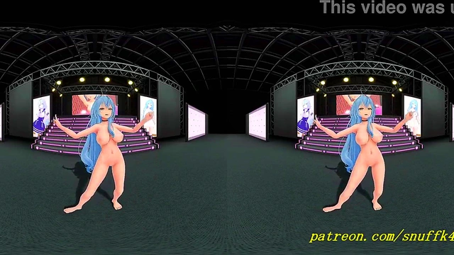 vr180 mmd Lamy Nude dance 3d hololive