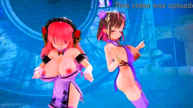 3D animation - Two girls dancing to the music