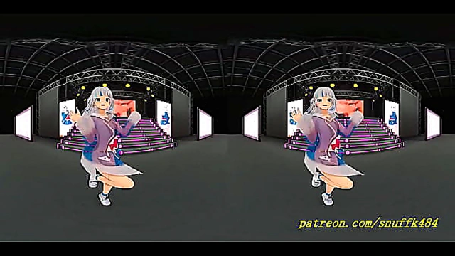 vr180 mmd Gura dance 3d hololive