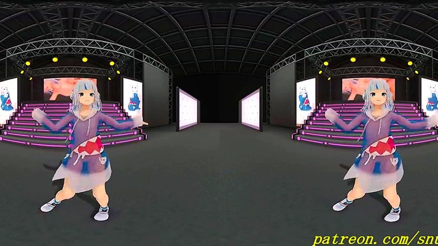 vr180 mmd Gura dance 3d hololive