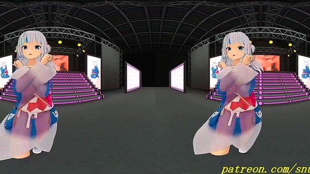 vr180 mmd Gura dance 3d hololive