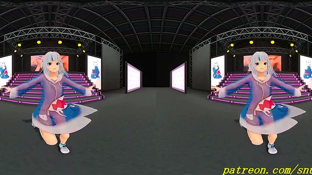 vr180 mmd Gura dance 3d hololive