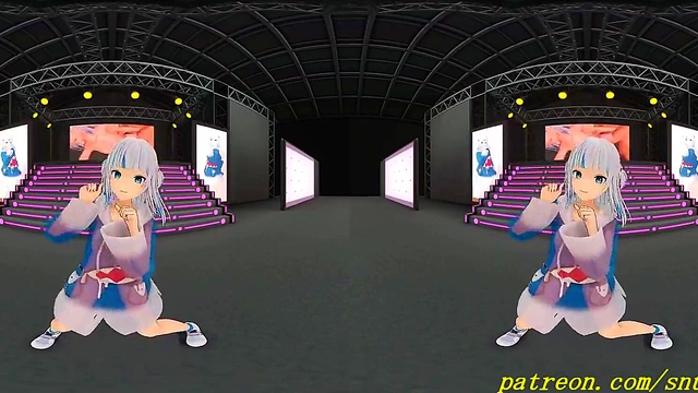 vr180 mmd Gura dance 3d hololive