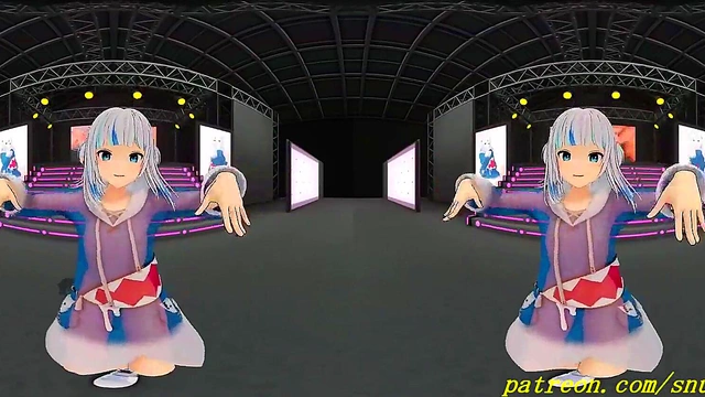 vr180 mmd Gura dance 3d hololive