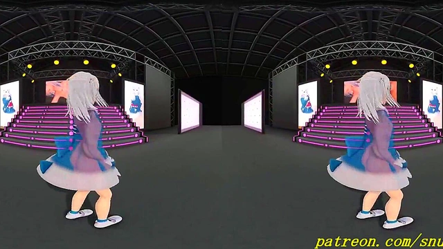 vr180 mmd Gura dance 3d hololive