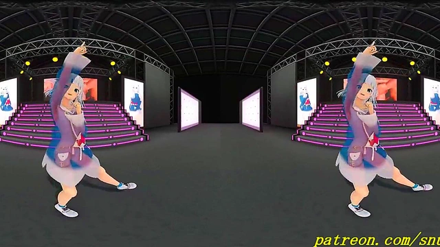 vr180 mmd Gura dance 3d hololive