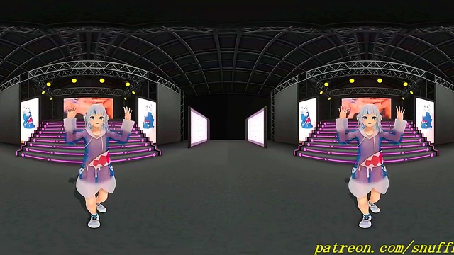 vr180 mmd Gura dance 3d hololive
