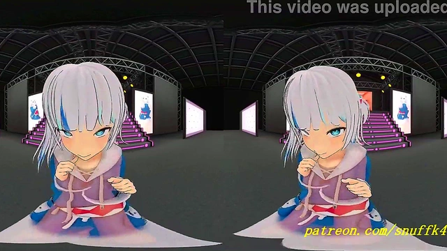 vr180 mmd Gura dance 3d hololive
