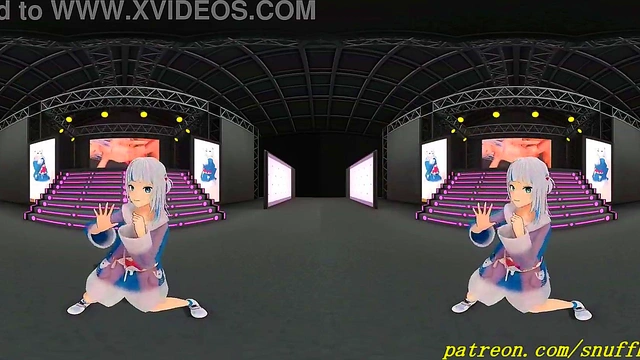 vr180 mmd Gura dance 3d hololive