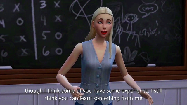 Shy guy fucks hot teacher in the classroom - sims 4 - 3D animation