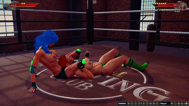 Twiggy Nelson VS Kallan (Naked Fighter 3D)