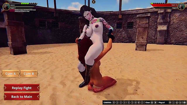 Draka vs Greta (Naked Fighter 3D)