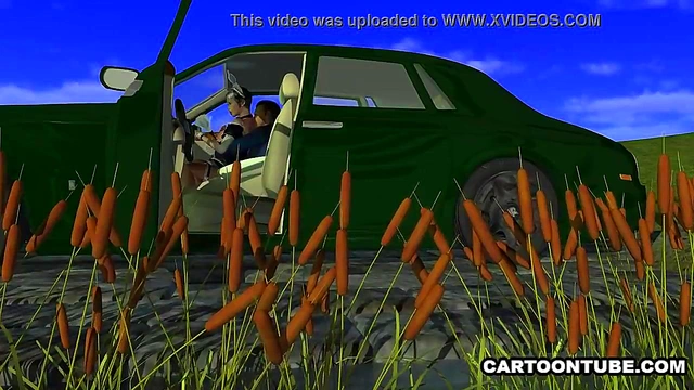 Busty 3D cartoon maid getting fingered and fucked