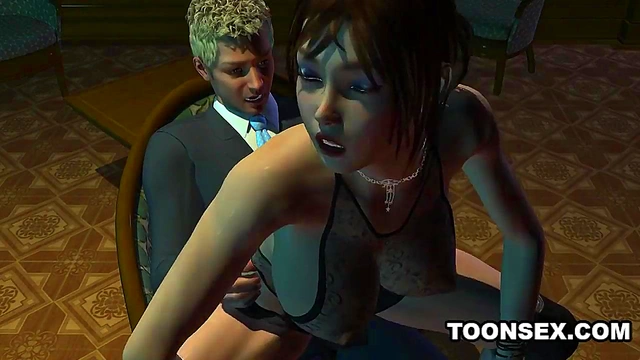 Sexy 3D cartoon stripper babe getting fucked hard