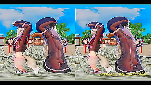 vr180 mmd FuwaMoco dance 3d hololive