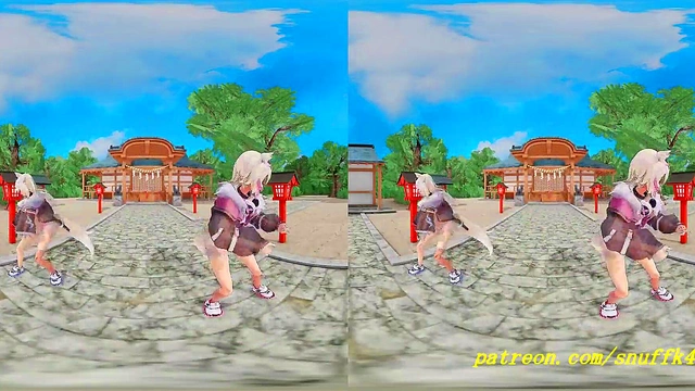 vr180 mmd FuwaMoco dance 3d hololive