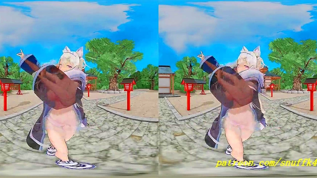 vr180 mmd FuwaMoco dance 3d hololive