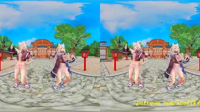 vr180 mmd FuwaMoco dance 3d hololive