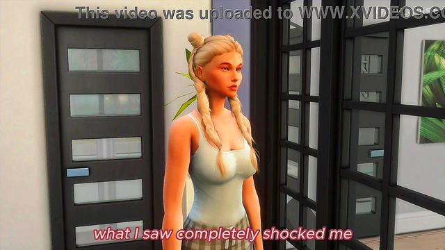 Horny stepsister masturbates for stepbrother - sims 4 - 3D animation