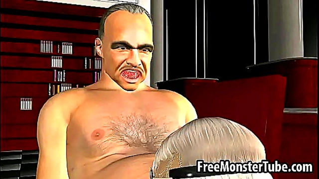 Hot 3D blonde babe getting fucked hard by The Godfather