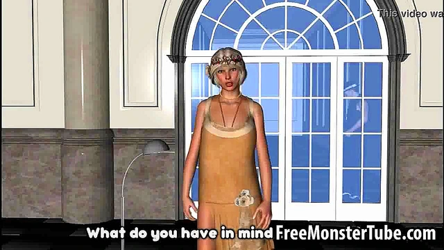 Hot 3D blonde babe getting fucked hard by The Godfather