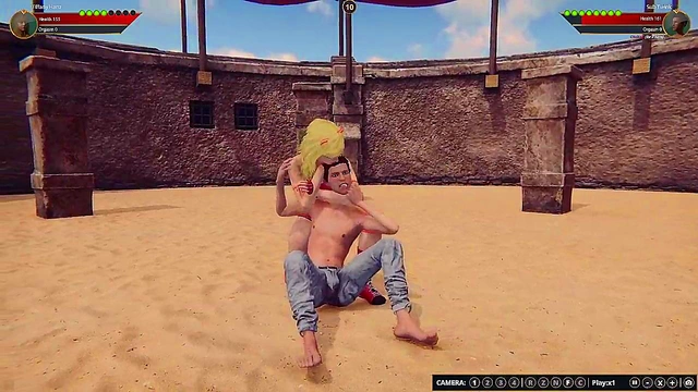 Tiffany Hanz VS Sub Twink (Naked Fighter 3D)