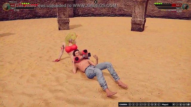 Tiffany Hanz VS Sub Twink (Naked Fighter 3D)