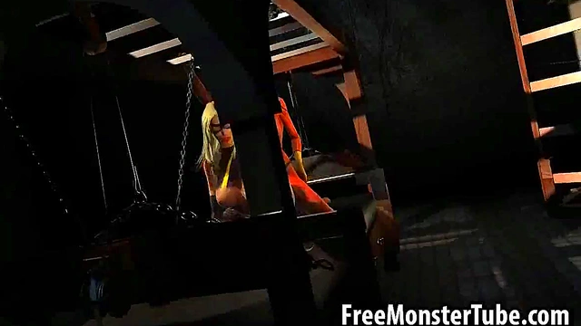 Foxy 3D blonde babe gets fucked with a strap onlousgirls2-high 1