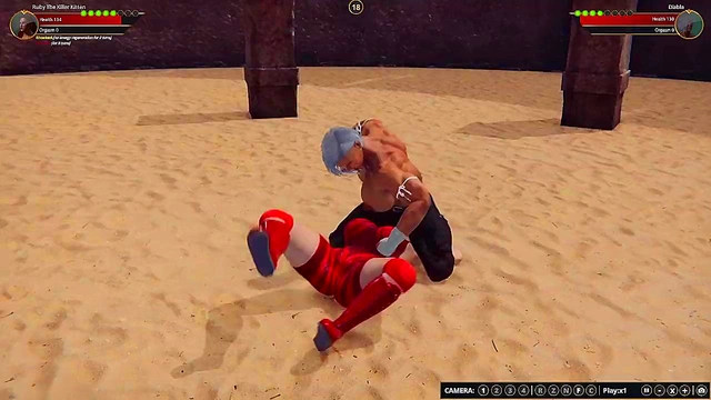 Ruby The K Kitten VS Diabla (Naked Fighter 3D)