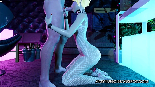 Tight 3D Young Blonde In A Fish Net Rides And Takes Anal!