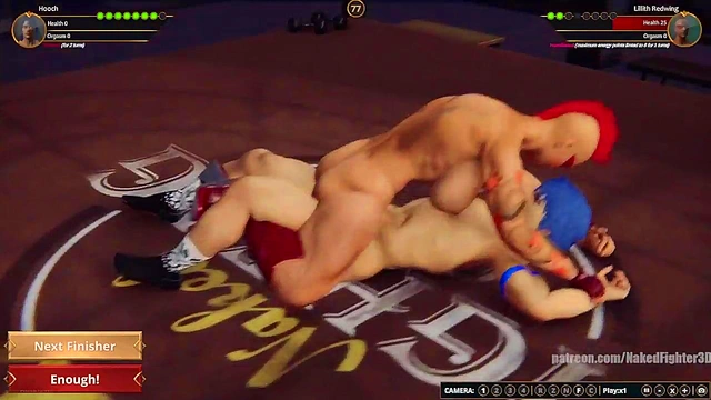 Hooch VS Lillith Redwing (Naked Fighter 3D)